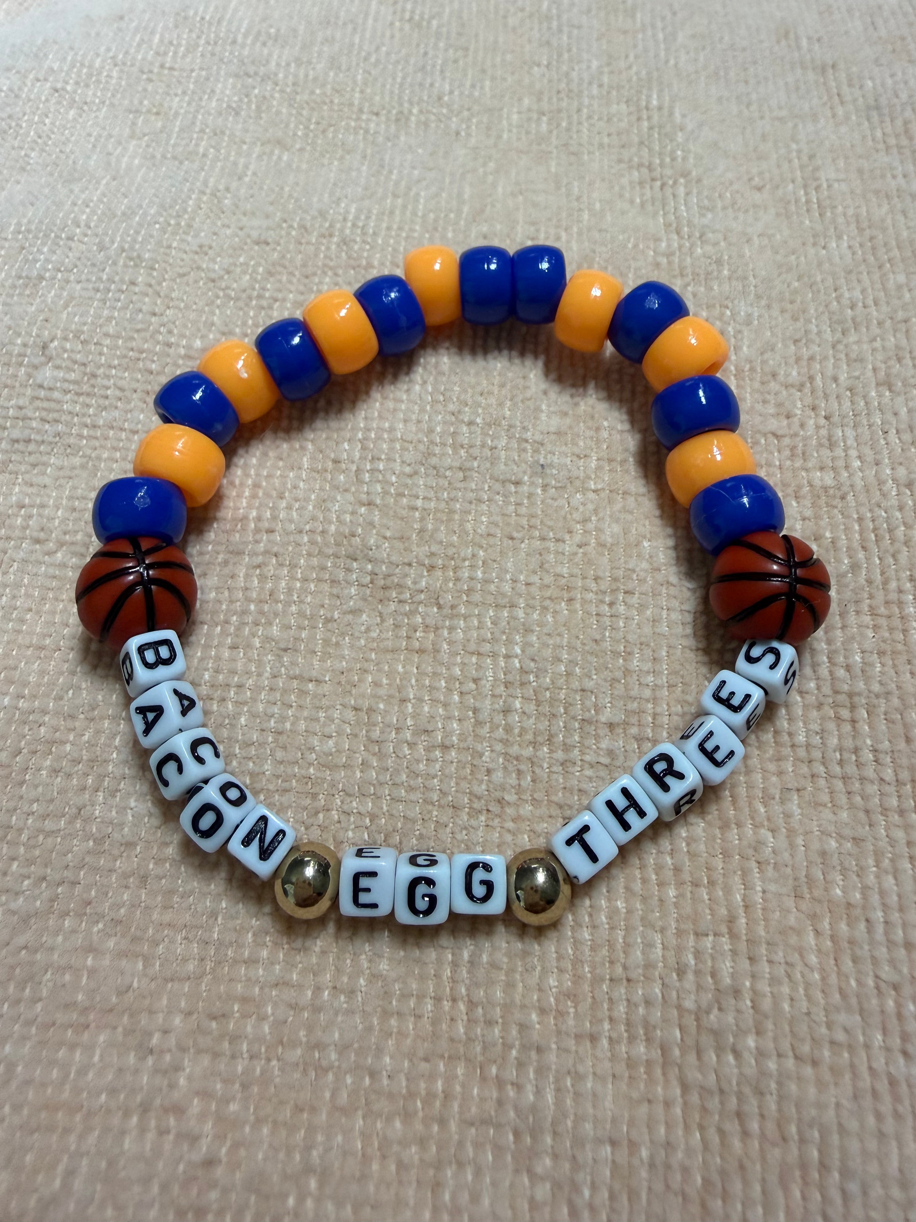 Knicks Vibes Handmade Bracelet - BACON EGG THREES